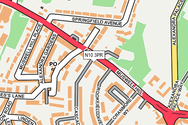 N10 3PR map - OS OpenMap – Local (Ordnance Survey)