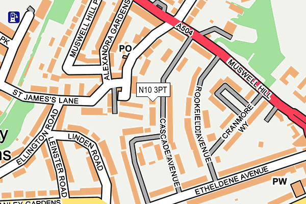 N10 3PT map - OS OpenMap – Local (Ordnance Survey)