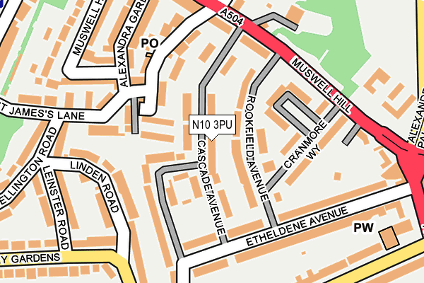 N10 3PU map - OS OpenMap – Local (Ordnance Survey)