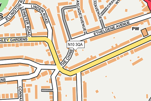 N10 3QA map - OS OpenMap – Local (Ordnance Survey)