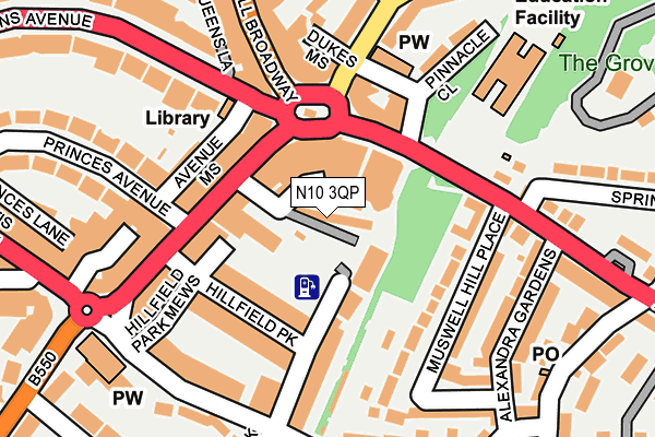 N10 3QP map - OS OpenMap – Local (Ordnance Survey)