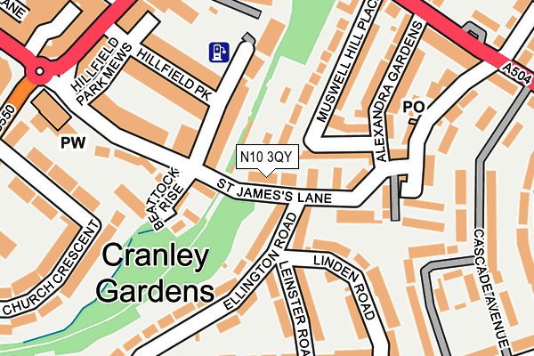 N10 3QY map - OS OpenMap – Local (Ordnance Survey)