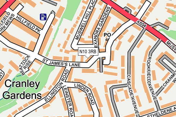 N10 3RB map - OS OpenMap – Local (Ordnance Survey)