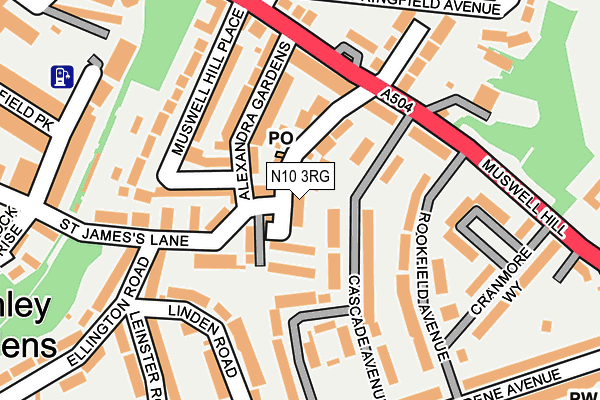 N10 3RG map - OS OpenMap – Local (Ordnance Survey)