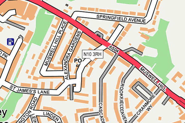 N10 3RH map - OS OpenMap – Local (Ordnance Survey)