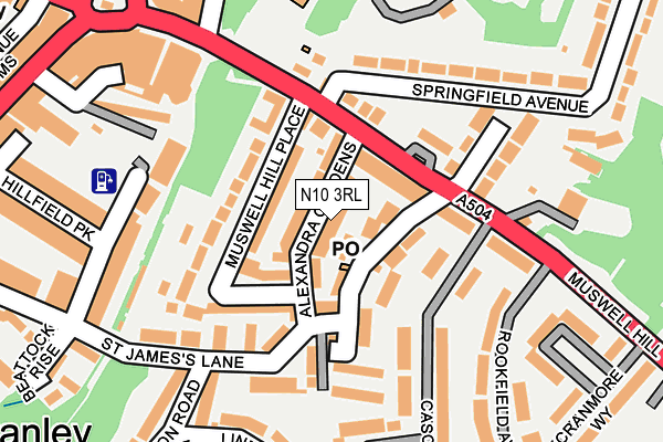 N10 3RL map - OS OpenMap – Local (Ordnance Survey)