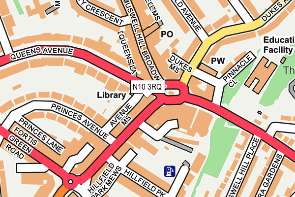 N10 3RQ map - OS OpenMap – Local (Ordnance Survey)