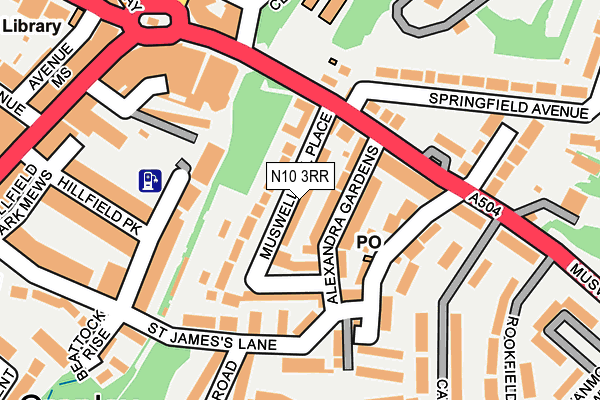 N10 3RR map - OS OpenMap – Local (Ordnance Survey)