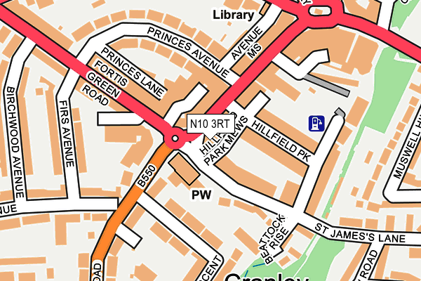 N10 3RT map - OS OpenMap – Local (Ordnance Survey)