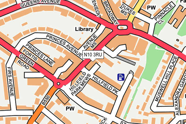 N10 3RU map - OS OpenMap – Local (Ordnance Survey)