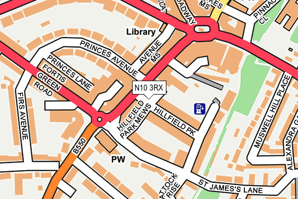 N10 3RX map - OS OpenMap – Local (Ordnance Survey)