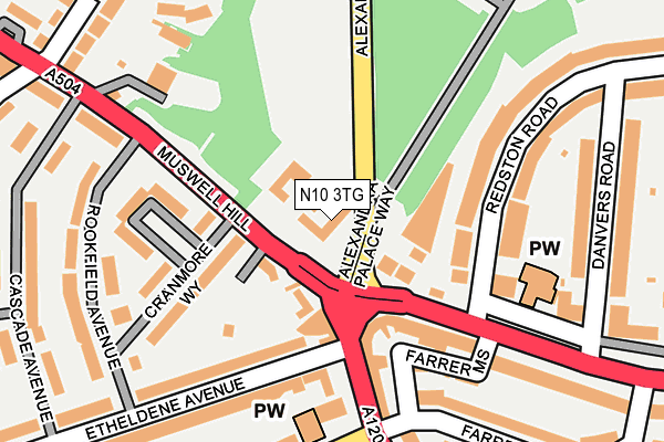 N10 3TG map - OS OpenMap – Local (Ordnance Survey)