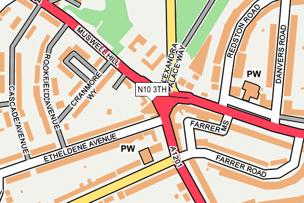 N10 3TH map - OS OpenMap – Local (Ordnance Survey)