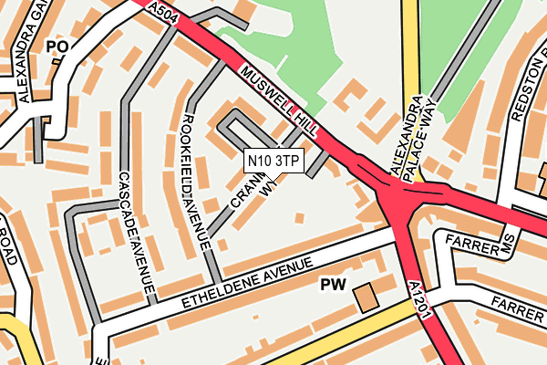 N10 3TP map - OS OpenMap – Local (Ordnance Survey)