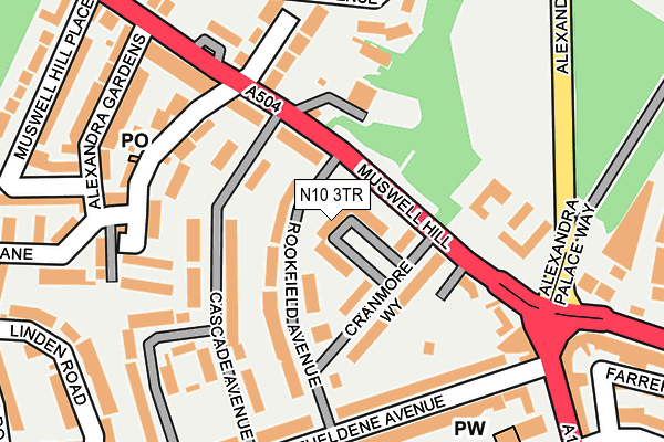 N10 3TR map - OS OpenMap – Local (Ordnance Survey)