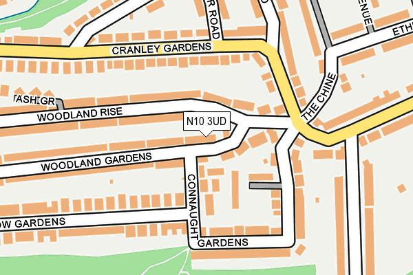 N10 3UD map - OS OpenMap – Local (Ordnance Survey)