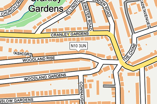 N10 3UN map - OS OpenMap – Local (Ordnance Survey)