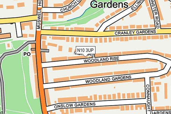 N10 3UP map - OS OpenMap – Local (Ordnance Survey)