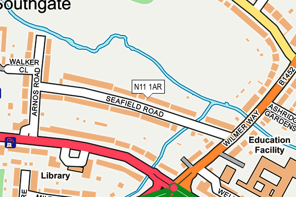 N11 1AR map - OS OpenMap – Local (Ordnance Survey)