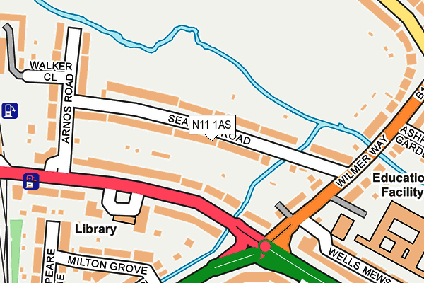 N11 1AS map - OS OpenMap – Local (Ordnance Survey)