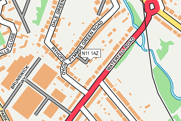 N11 1AZ map - OS OpenMap – Local (Ordnance Survey)