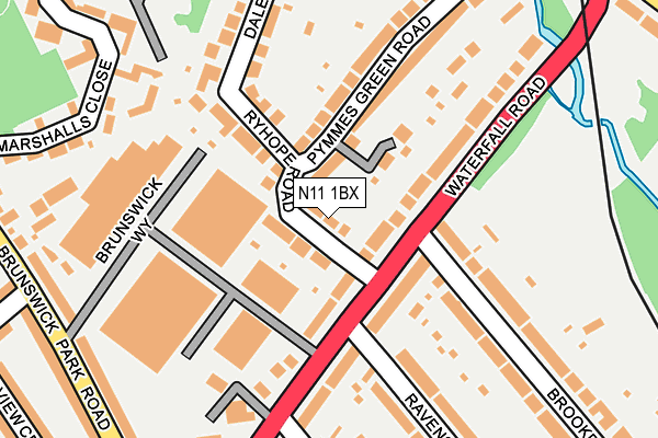 N11 1BX map - OS OpenMap – Local (Ordnance Survey)