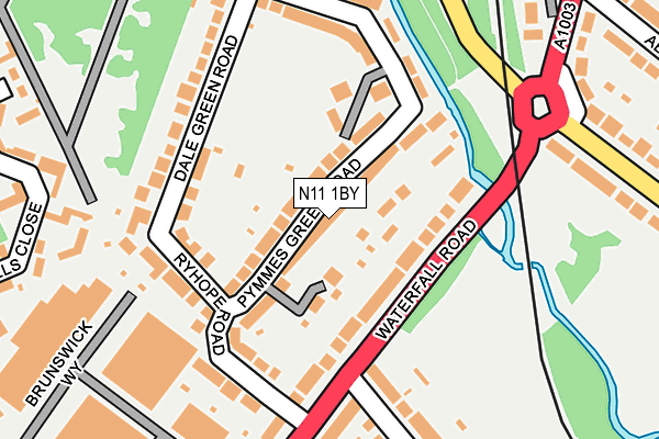 N11 1BY map - OS OpenMap – Local (Ordnance Survey)