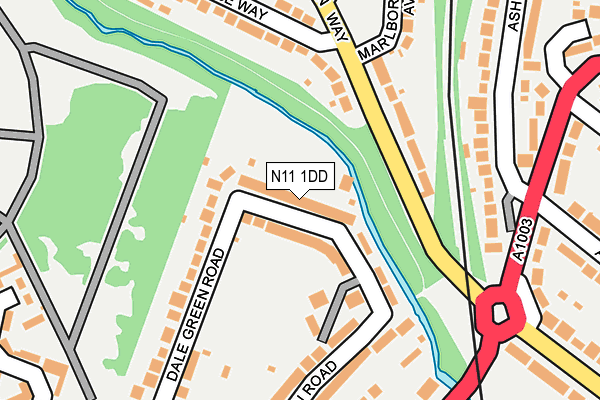 N11 1DD map - OS OpenMap – Local (Ordnance Survey)