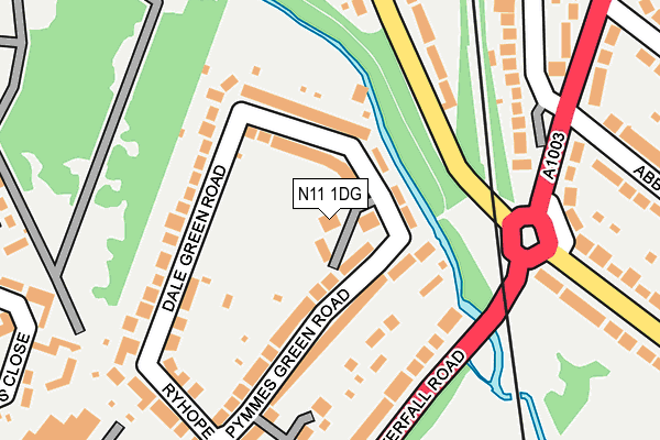 N11 1DG map - OS OpenMap – Local (Ordnance Survey)
