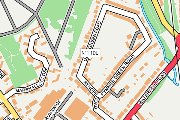 N11 1DL map - OS OpenMap – Local (Ordnance Survey)