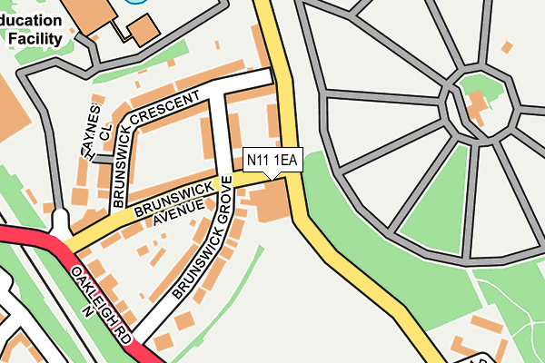 N11 1EA map - OS OpenMap – Local (Ordnance Survey)