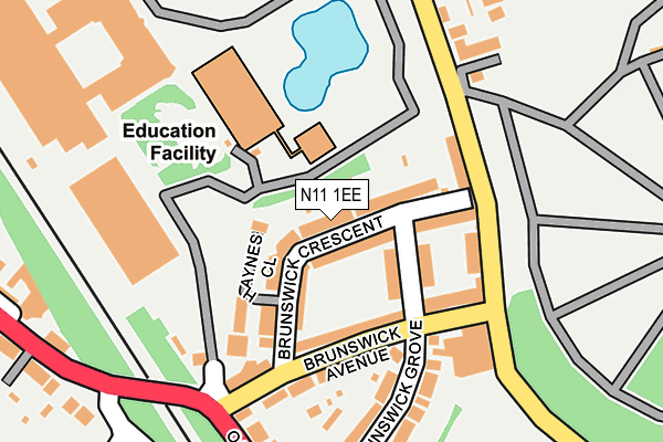 N11 1EE map - OS OpenMap – Local (Ordnance Survey)