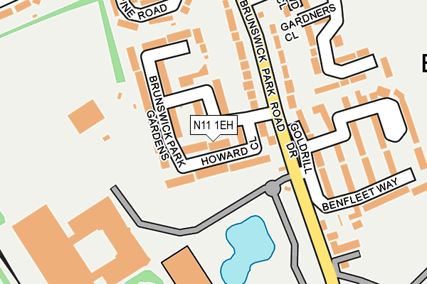 N11 1EH map - OS OpenMap – Local (Ordnance Survey)