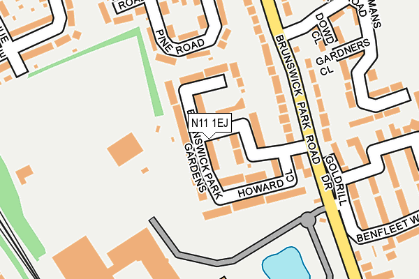 N11 1EJ map - OS OpenMap – Local (Ordnance Survey)