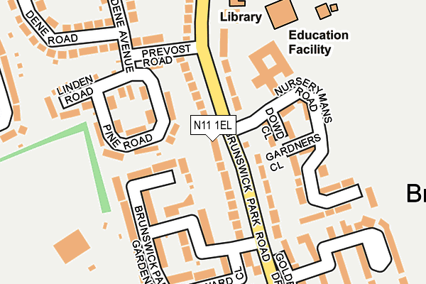 N11 1EL map - OS OpenMap – Local (Ordnance Survey)