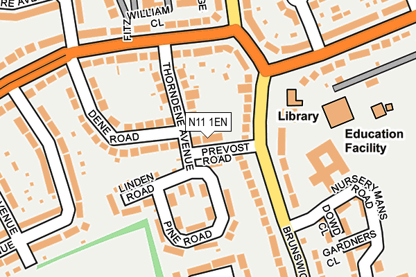 N11 1EN map - OS OpenMap – Local (Ordnance Survey)