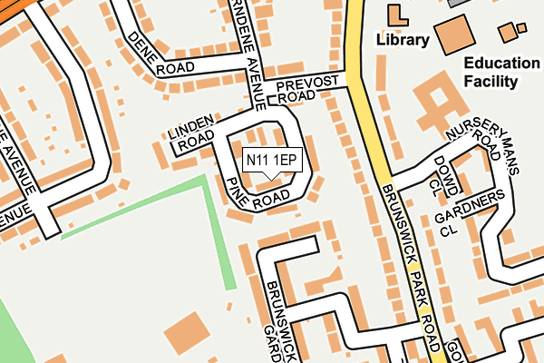 N11 1EP map - OS OpenMap – Local (Ordnance Survey)