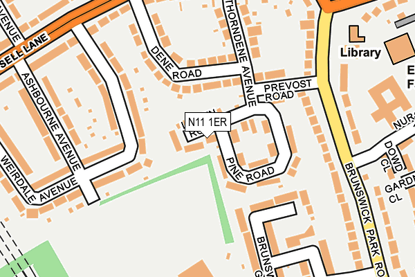 N11 1ER map - OS OpenMap – Local (Ordnance Survey)