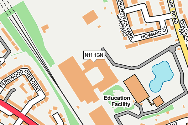 N11 1GN map - OS OpenMap – Local (Ordnance Survey)