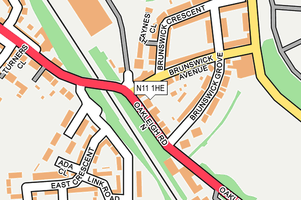 N11 1HE map - OS OpenMap – Local (Ordnance Survey)