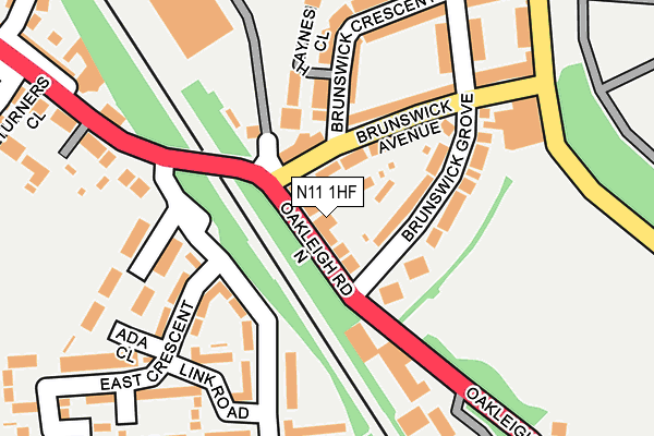 N11 1HF map - OS OpenMap – Local (Ordnance Survey)