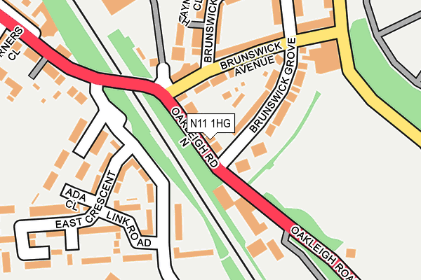 N11 1HG map - OS OpenMap – Local (Ordnance Survey)