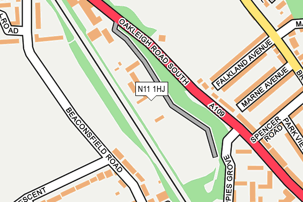 N11 1HJ map - OS OpenMap – Local (Ordnance Survey)