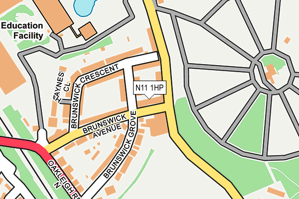 N11 1HP map - OS OpenMap – Local (Ordnance Survey)