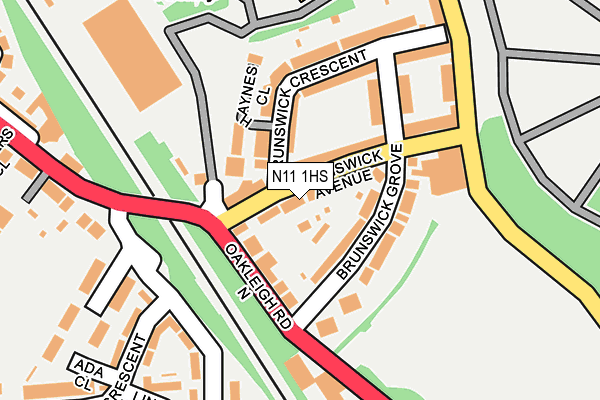 N11 1HS map - OS OpenMap – Local (Ordnance Survey)