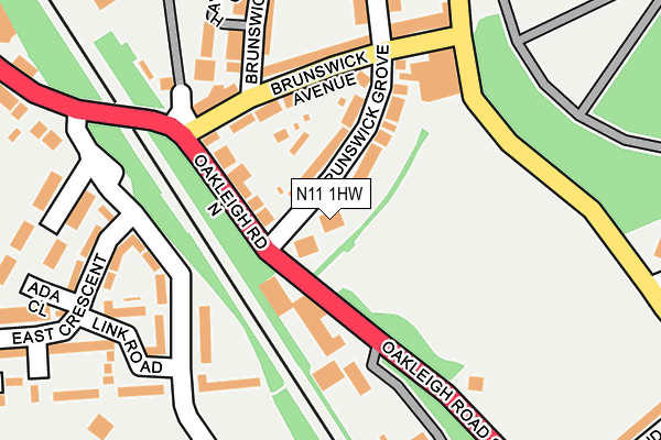 N11 1HW map - OS OpenMap – Local (Ordnance Survey)