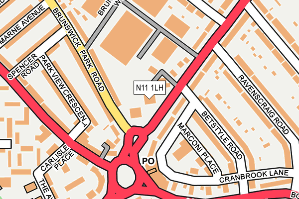 N11 1LH map - OS OpenMap – Local (Ordnance Survey)