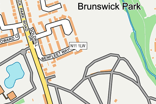 N11 1LW map - OS OpenMap – Local (Ordnance Survey)