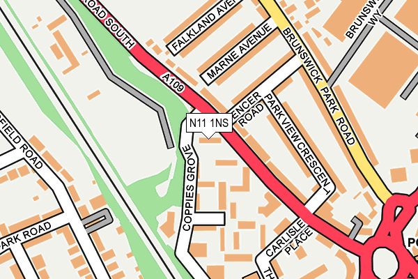 N11 1NS map - OS OpenMap – Local (Ordnance Survey)