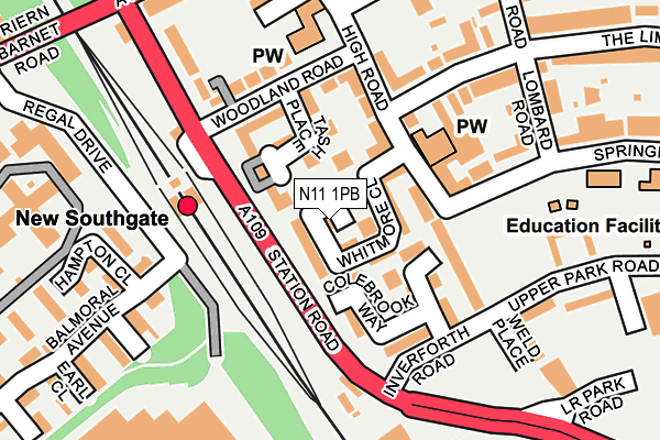 N11 1PB map - OS OpenMap – Local (Ordnance Survey)